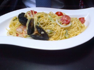 Spaghetti mit Meeresfrüchten im "Beluga"