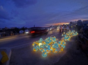 Kunstaktion der Europeans auf Lampedusa