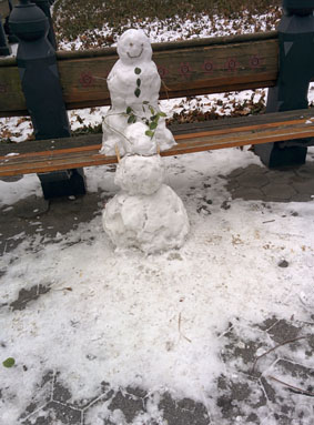 Ein Schneemann in New York