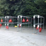 Stille Zeugen des Scheiterns. Beutel von Startern, die nicht losliefen.